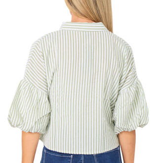 Thumbnail 2: Liv Women's 3/4 Sleeve Collared Puff Sleeve Top 