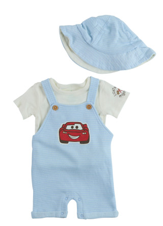 Thumbnail 1: Cars Baby Boys' 3-Piece Shortall Set 