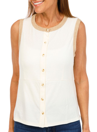 Thumbnail 1: BUNULU Women's Colorblock Button Down Top 