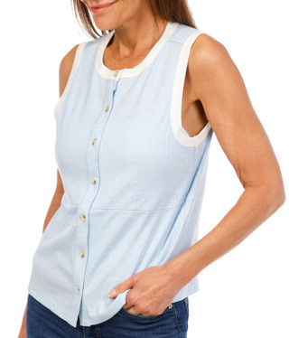 Thumbnail 4: BUNULU Women's Colorblock Button Down Top 