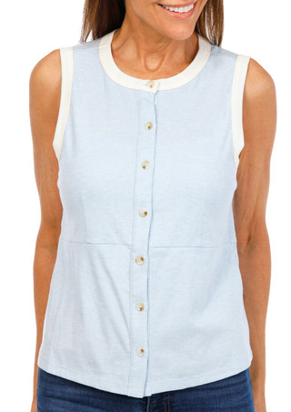 Thumbnail 1: BUNULU Women's Colorblock Button Down Top 