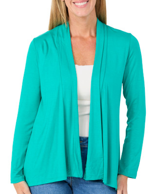 Thumbnail 1: Ny Collection Women's 3Q Sleeve Jersey Knit Cardigan 