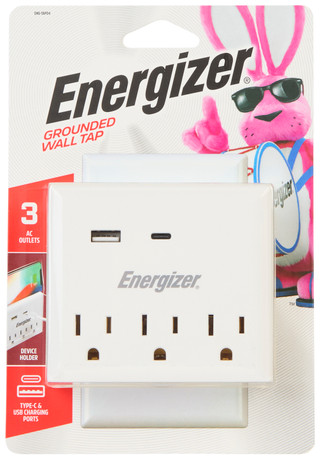 Thumbnail 1: Energizer 3-Outlet Wall Tap with USB Ports 