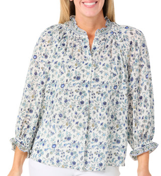 Thumbnail 1: MAX STUDIO Women's Three-Quarter Sleeve Blouse 