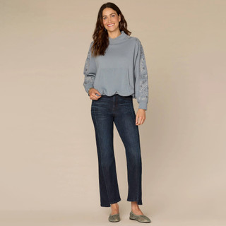 Thumbnail 2: Democracy Women's Mock Neck Bubble Hem Top 