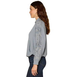 Thumbnail 4: Democracy Women's Mock Neck Bubble Hem Top 