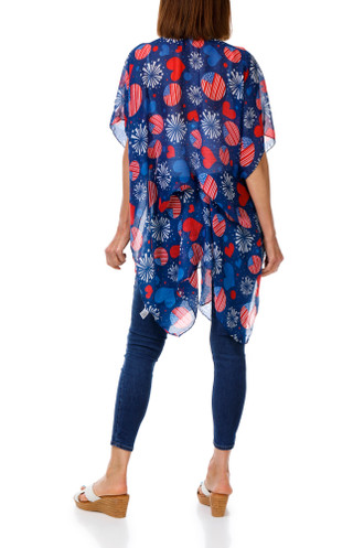 Thumbnail 2: Jessica McClintock Women's Americana Fireworks Kimono 