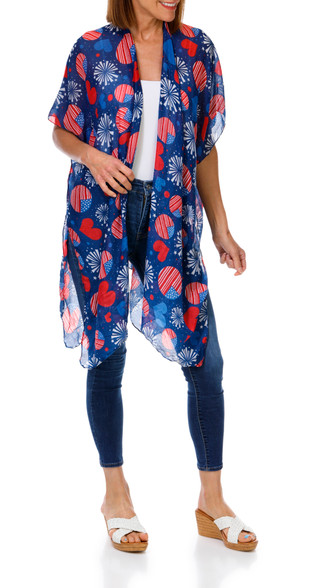 Thumbnail 1: Jessica McClintock Women's Americana Fireworks Kimono 