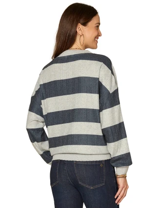 Thumbnail 2: Democracy Women's Notch Neck Kangaroo Pocket Top 