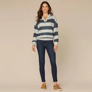 Thumbnail 4: Democracy Women's Notch Neck Kangaroo Pocket Top 