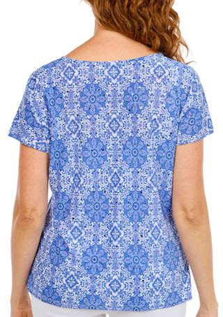 Thumbnail 2: Coral Bay Women's Petite Short Sleeve Disco Tee 