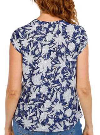 Thumbnail 3: Coral Bay Women's Petite Cap Sleeve 2 Pocket Foil Tee 