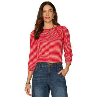 Thumbnail 1: Democracy Women's 3Q Boat Neck Top 
