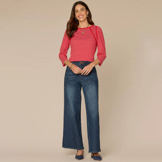 Thumbnail 3: Democracy Women's 3Q Boat Neck Top 