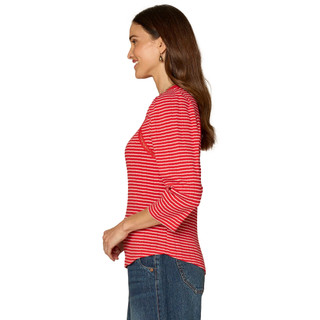 Thumbnail 4: Democracy Women's 3Q Boat Neck Top 