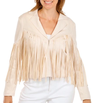 Thumbnail 1: WD NY Women's Suede Fringe Jacket 