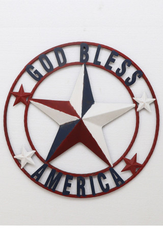 Thumbnail 1: SPECIAL T IMPORTS 20 In God Bless Star Wall Decor 