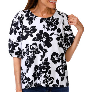 Thumbnail 1: Kathy Ireland Women's Short Puff Sleeve Top 