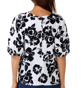 Thumbnail 3: Kathy Ireland Women's Short Puff Sleeve Top 