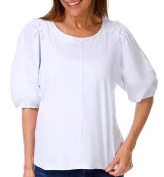Thumbnail 1: Kathy Ireland Women's Short Puff Sleeve Top 
