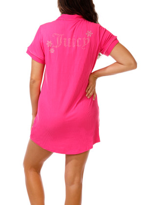 Thumbnail 3: Juicy Couture Juniors' Short Sleeve Ribbed Sleepshirt 