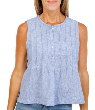 Thumbnail 1: MAX STUDIO Women's Sleeveless Pleated Button-Front Blouse 