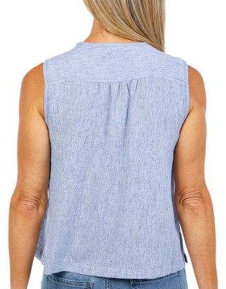 Thumbnail 2: MAX STUDIO Women's Sleeveless Pleated Button-Front Blouse 