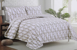 Thumbnail 2: Coastal Living Seahorse Reversible Quilt Set 