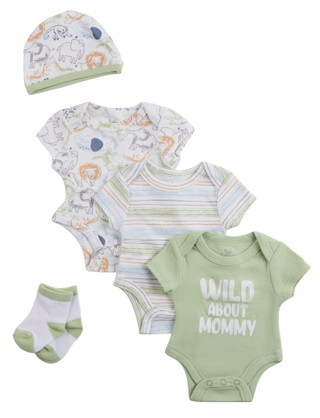 Thumbnail 1: Baby Essentials Baby Boys 5 Pc Creeper Set 