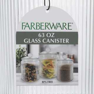 Thumbnail 2: Farberware Fluted Glass Canister with Lid 