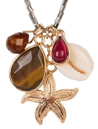 Thumbnail 2: Nautica Beaded Starfish Cluster Charm Necklace 