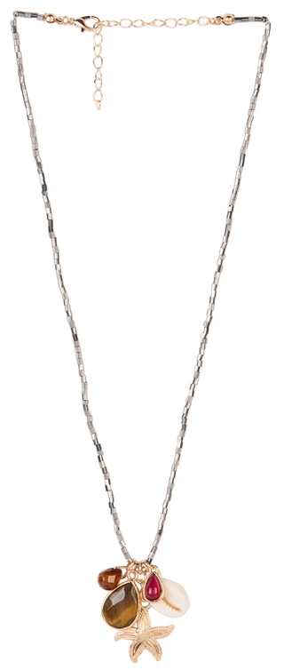 Thumbnail 1: Nautica Beaded Starfish Cluster Charm Necklace 