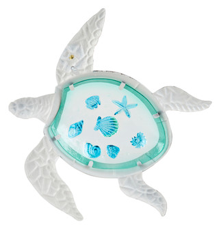 Thumbnail 3: JD YEATTS Metal Glass Inlay Turtle Wall Decor 