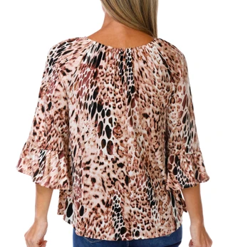 Thumbnail 2: SECONDARY Women's 3/4 Bell Sleeve Peasant Knit Top 