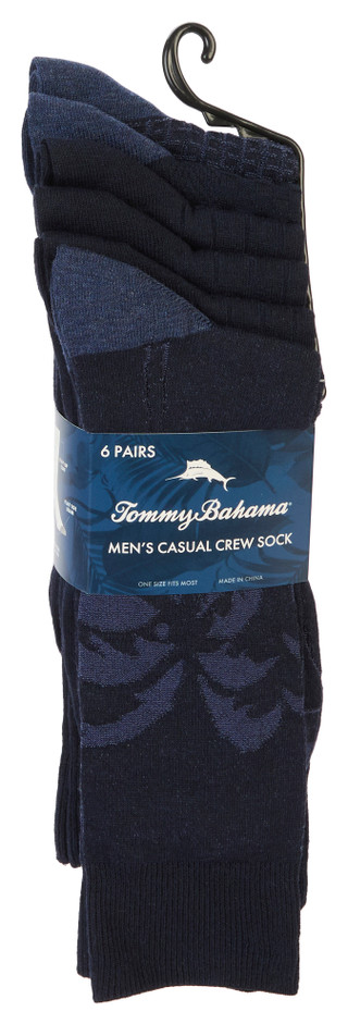 Thumbnail 1: TOMMY BAHAMA Men's 6-Pair Casual Crew Socks 