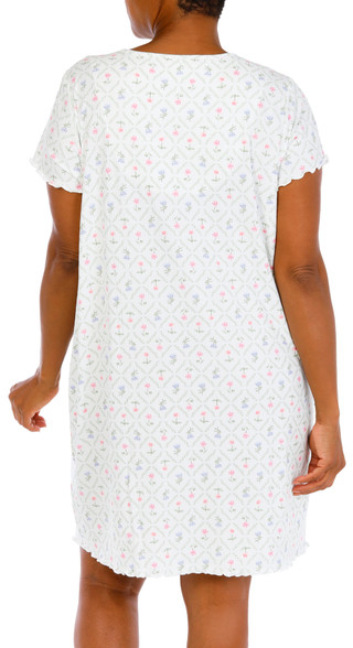Thumbnail 2: Laura Ashley Women's Plus Rib Lettuce Edge Sleepshirt 