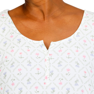 Thumbnail 3: Laura Ashley Women's Plus Rib Lettuce Edge Sleepshirt 