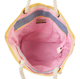 Thumbnail 2: Sun N' Sand Pink Striped Paper Straw Shoulder Tote 