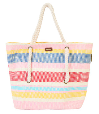 Thumbnail 1: Sun N' Sand Pink Striped Paper Straw Shoulder Tote 