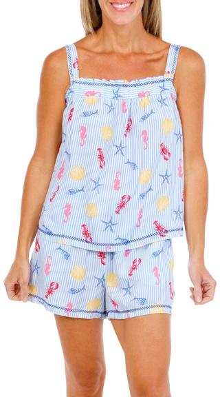 Thumbnail 1: JACLYN Women's 2 Pc Printed Woven Cami Set 