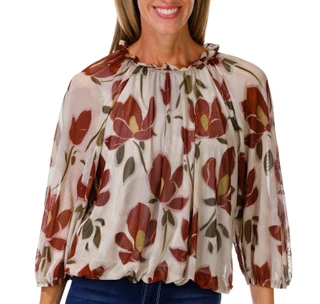 Thumbnail 1: SECONDARY Women's 3/4 Sleeve Mesh Bubble Hem Top 