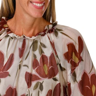 Thumbnail 3: SECONDARY Women's 3/4 Sleeve Mesh Bubble Hem Top 
