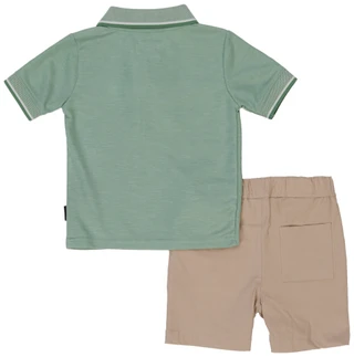 Thumbnail 2: Kenneth Cole Toddler Boys' 2-Piece Zip Polo Short Set 