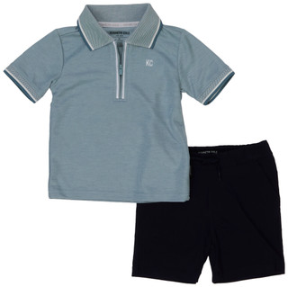 Thumbnail 1: Kenneth Cole Toddler Boys' 2-Piece Quarter-Zip Polo Shorts Set 