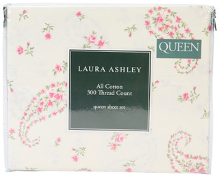 Thumbnail 1: Laura Ashley 4-Piece Bristol Paisley Queen Sheet Set 