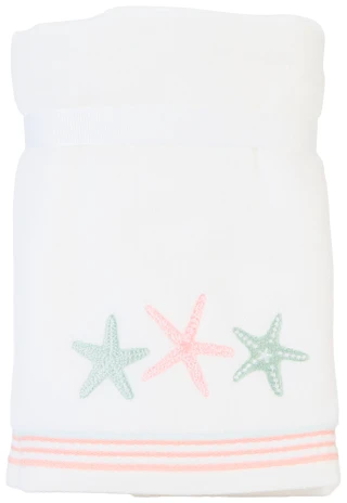 Thumbnail 2: Caro Home 2-Pack Starfish Embroidered Hand Towels 