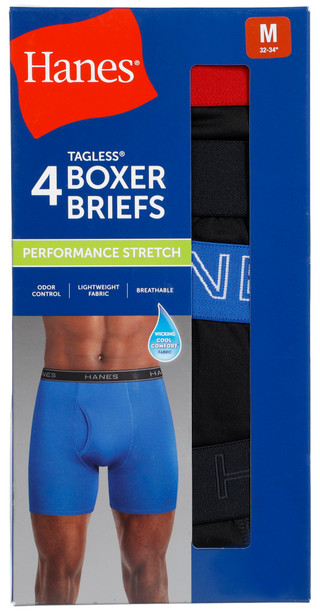 Thumbnail 1: Hanes Men's 4-Pack Performance Stretch Boxer Briefs 