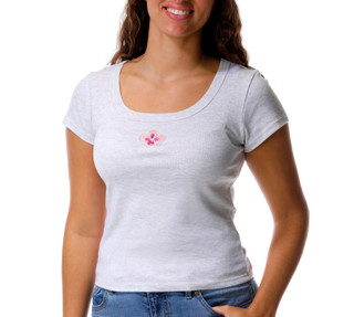 Thumbnail 1: Organic Generation Juniors' Beaded Orchid Baby Tee 
