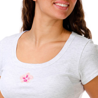Thumbnail 3: Organic Generation Juniors' Beaded Orchid Baby Tee 