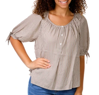 Thumbnail 1: MAX STUDIO Women's Tie Sleeve Blouse 